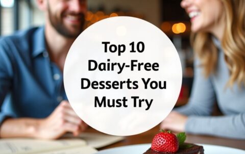A picture with two people on background and center text displaying - Top 10 Best Dairy-Free Desserts You Must Try