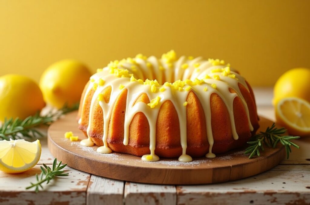 A picture of Lemon Drizzle Cake as most famous australian dessert