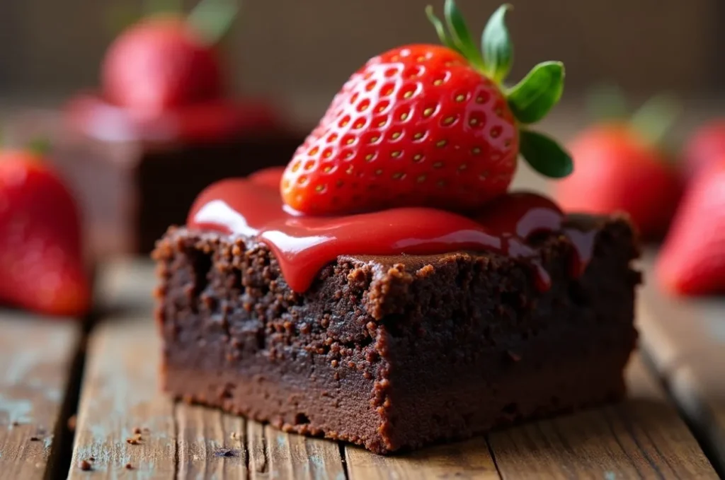 10 Iconic Aussie Desserts You’ll Only Find in Australia 6 A picture of Dark Chocolate Brownie (Strawberry) as desserts in Australia