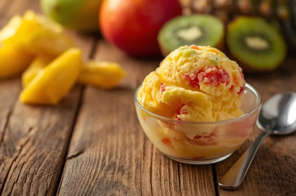 A picture of Tropical Fruit Sorbet as vegan desserts ideas