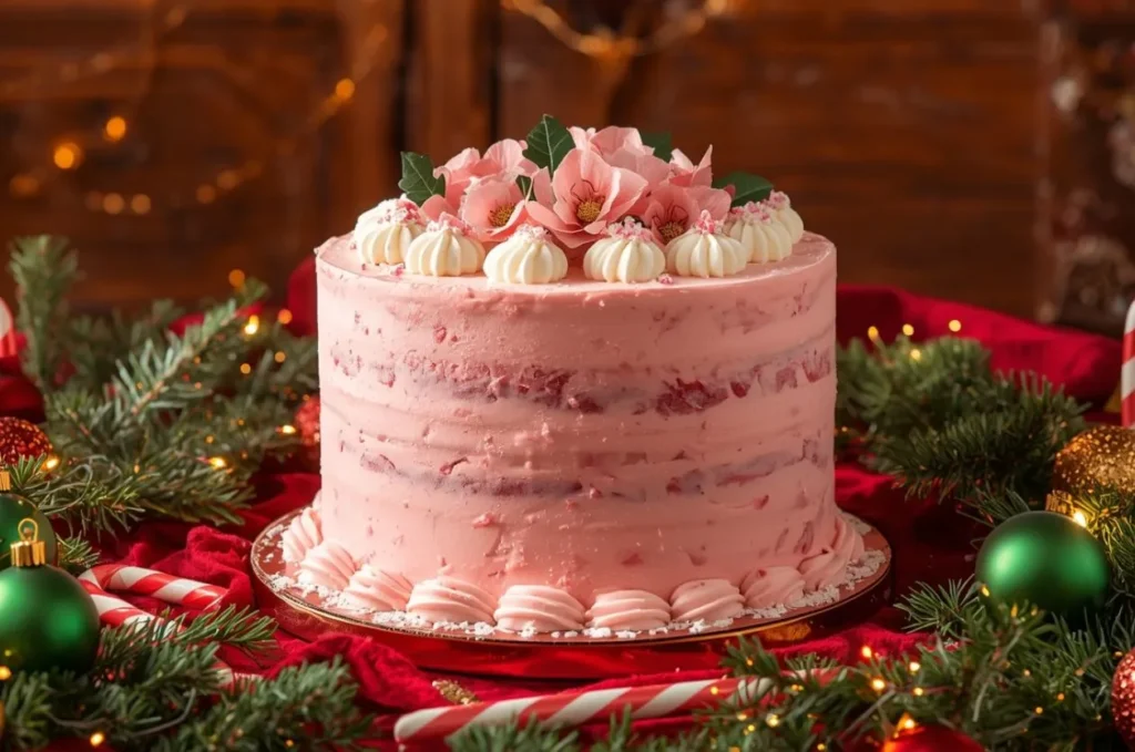 A picture of Pretty in Pink Cake placed in table! 