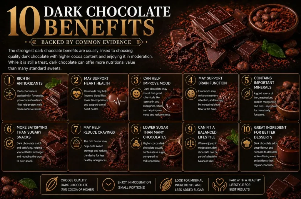 10 Dark Chocolate Benefits Backed by Common Evidence
